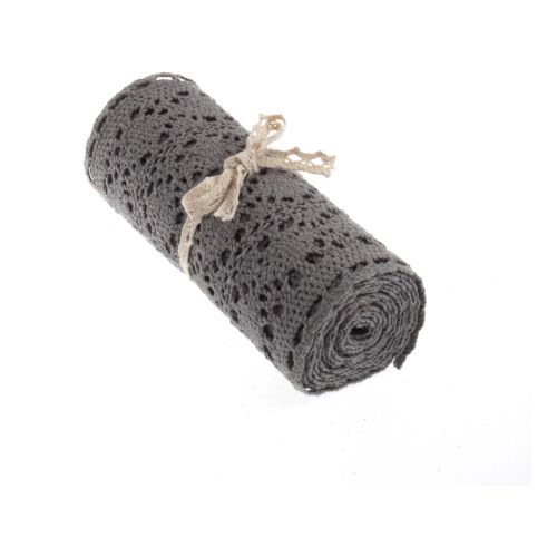 Grey Cotton Lace Trimming Pack of 3 Rolls