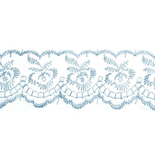 <strong>Embroidered Lace: 27.4m X 50mm :: Powder Blue</strong> <em>Essential Trimmings ET430-BLU</em>