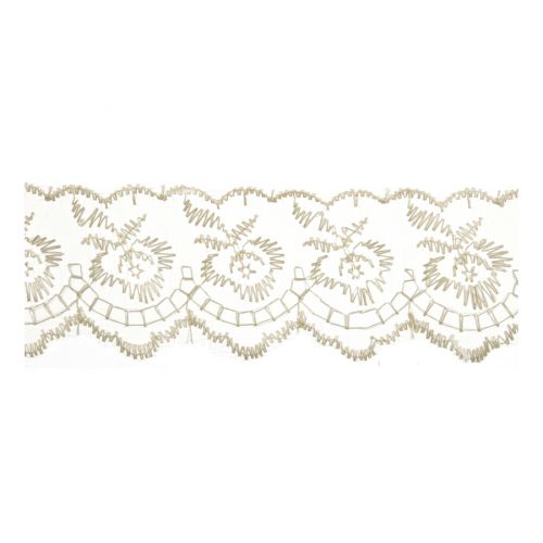 <strong>Embroidered Lace: 27.4m X 50mm :: Cream</strong> <em>Essential Trimmings ET430-CRM</em>