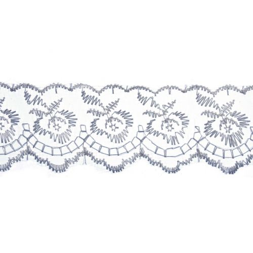 <strong>Embroidered Lace: 27.4m X 50mm :: Slate Grey</strong> <em>Essential Trimmings ET430-GRY</em>