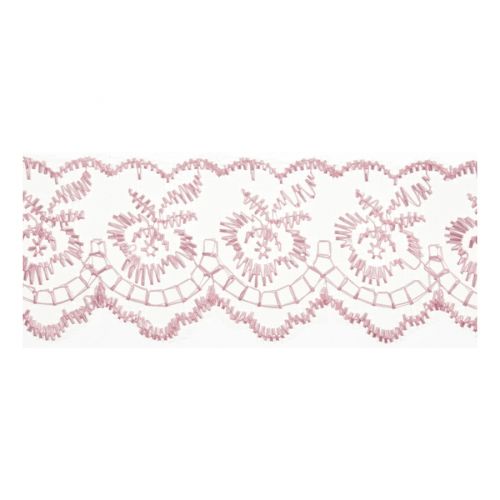 <strong>Embroidered Lace: 27.4m X 50mm :: Pink</strong> <em>Essential Trimmings ET430-PNK</em>