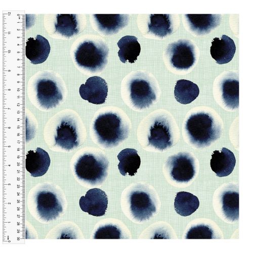 <strong>Cotton Craft Fabric 110cm wide x 1m</strong> <span>Charisma, Ink Dot</span> <em>Sewing Online 15000-LTGREEN</em>