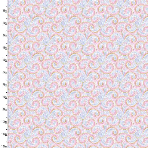 <strong>Cotton Craft Fabric 110cm wide x 1m Unicorn Utopia Collection</strong> <span>Swirls</span> <em>Sewing Online 16573-MLT</em>