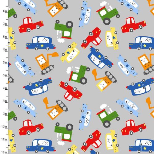 Cotton Craft Fabric 110cm wide x 1m Drivers Wanted Flannel Collection-Traffic Jam