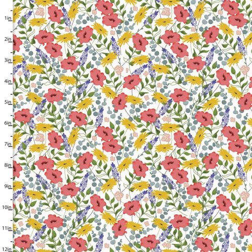 Cotton Craft Fabric 110cm wide x 1m Feed The Bees Collection-Floral