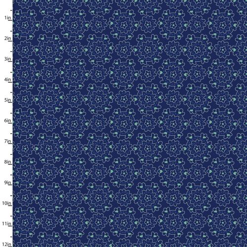 <strong>Cotton Craft Fabric 110cm wide x 1m Summer Song Collection-Navy Posy</strong> <em>Sewing Online 17265-NAVY</em>