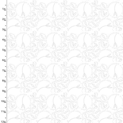 Cotton Craft Fabric 110cm wide x 1m Summer Song Collection-White Lace