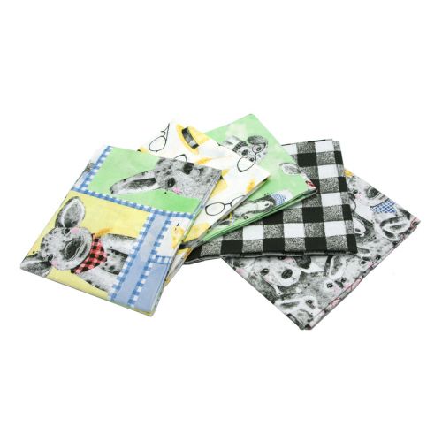 Fancy Farm Collection Pack of 5 Cotton Fat Quarters - Sewing Online FE0104