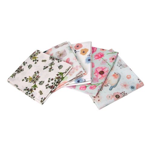 In Bloom Themed Pack of 5 Cotton Fat Quarters - Sewing Online FA214