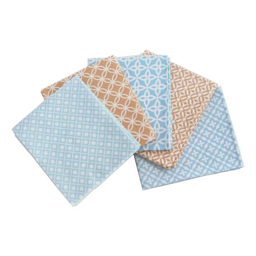 Geometric Floral Themed Pack of 5 Cotton Fat Quarters - Sewing Online FA225