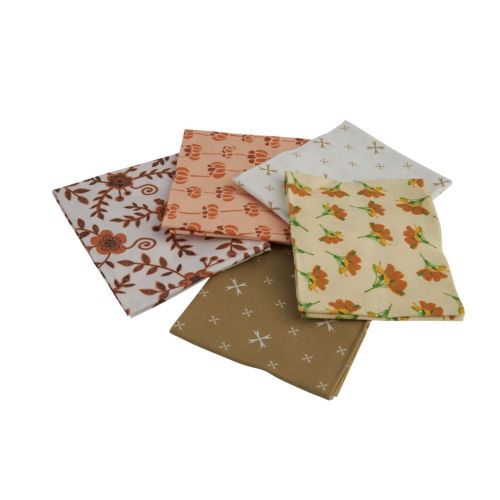 Countryside Style Cream Themed Pack of 5 Cotton Fat Quarters Sewing Online FA238