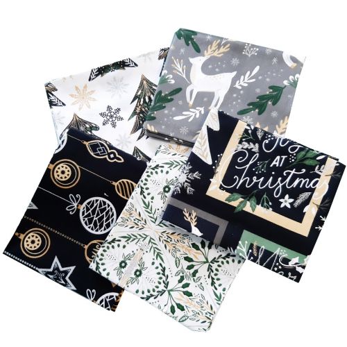 <strong>Christmas Shine Design Fat Quarter Bundle-Pack of 5 Cotton Fat Quarters</strong> <em>Sewing Online FE0137</em>