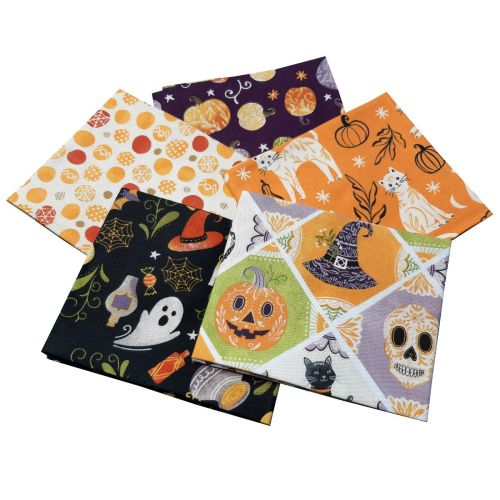 <strong>Too Cute To Spook Halloween Design Fat Quarter Bundle-Pack of 5 Cotton Fat Quarters</strong> <em>Sewing Online FE0141</em>