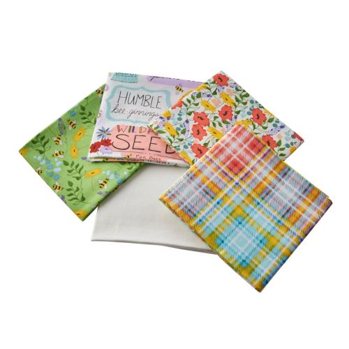 Feed The Bees Fat Quarter Bundle 2. Pack of 5 Cotton Fat Quarters - Sewing Online FE0115