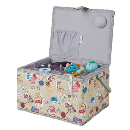 Buy Grey Notions Large Sewing Box with Removable Tray