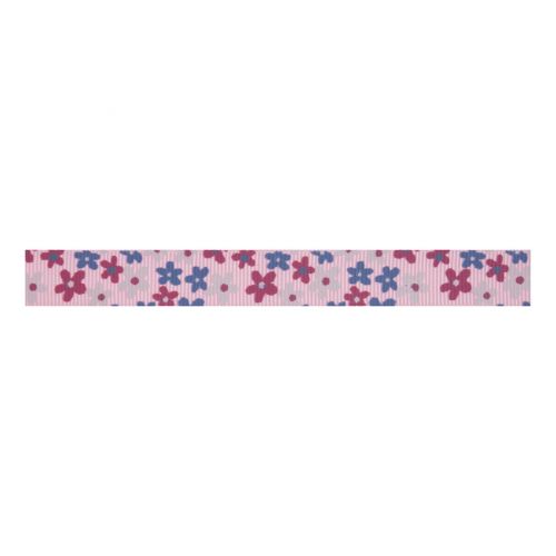 <strong>Bowtique VR15.304</strong> <span>Light Pink Flowers Grosgrain Ribbon, 5m x 15mm, Decorative</span> <em>Bowtique Ribbons VR15-304</em>