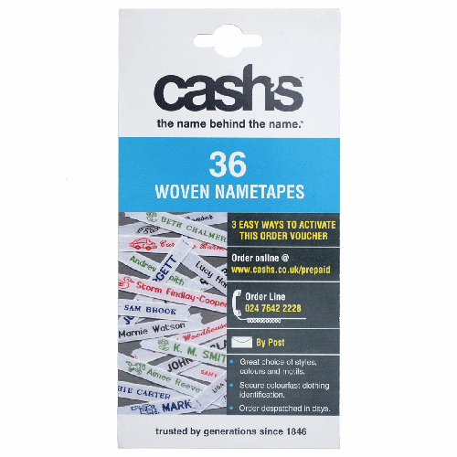 <strong>Cash's Woven Personalised Name Tapes :: 36 Pack</strong> <em>Cash's CASH36</em>