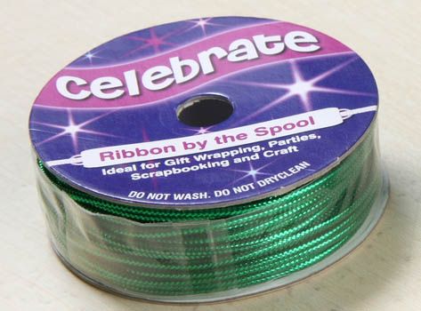 <strong>Celebrate RA12002/47</strong> <span>Green Lurex Cord, 8m x 1.6mm</span> <em>Celebrate Ribbon RA12002-47</em>