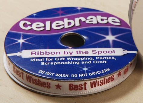 <strong>Celebrate RA23306/57</strong> <span>Burgundy On White Best Wishes Printed Satin Ribbon 4m 6mm</span> <em>Celebrate Ribbon RA23306-57</em>
