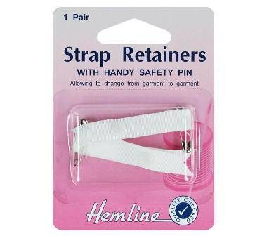 <strong>Hemline H788.W</strong> <span>White Bra Shoulder Strap Retainer, 1 Pair, With Safety Pin</span> <em>Hemline H788-W</em>