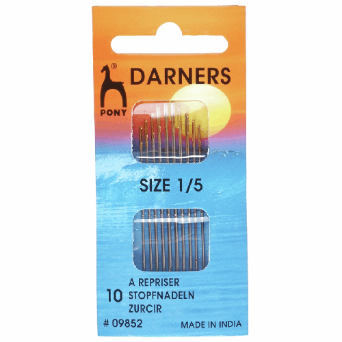 <strong>Gold Eye Sewing Needles: Darners Size 1-5</strong> <em>Pony P09852</em>