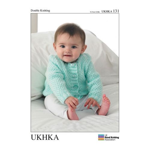 <strong>UKHKA Cardigans Pattern</strong> <span>Double Knitting, Prem-12 Months, 31-51cm</span> <em>UK Home Knitting Association UKHKA-131</em>
