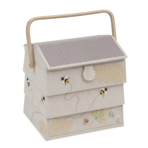 Beehive Large Sewing Box with Drawer 23.5 x 30 x 30cm HobbyGift HGNOVXL-347