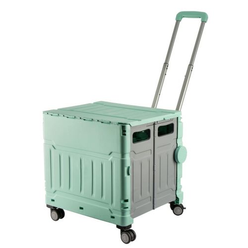 <strong>Plastic Folding Trolley</strong> <span>Green | Craft/Sewing and Hobby Box with Wheels | 47 x 46 x 39cm</span> <em>Sewing Online YN8806-GREEN</em>