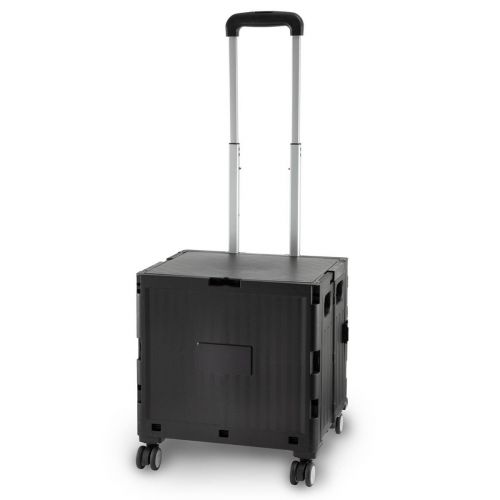 <strong>Plastic Folding Trolley</strong> <span>Black | Craft/Sewing and Hobby Box with Wheels | 47 x 39 x 32cm</span> <em>Sewing Online YN8822-BLACK</em>