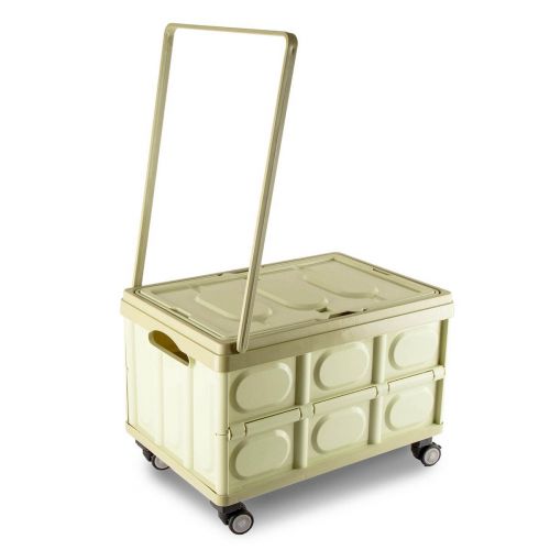 <strong>Foldable Plastic Trolley on Wheels</strong> <span>65L green collapsible portable cart for sewing, craft, camping and shopping.</span> <em>Sew Stylish YN8890-Green</em>