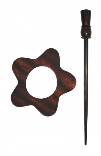 <strong>Symfonie Wood Rose Shawl Pins With Stick :: Garnet</strong> <em>Knitpro KP20829</em>