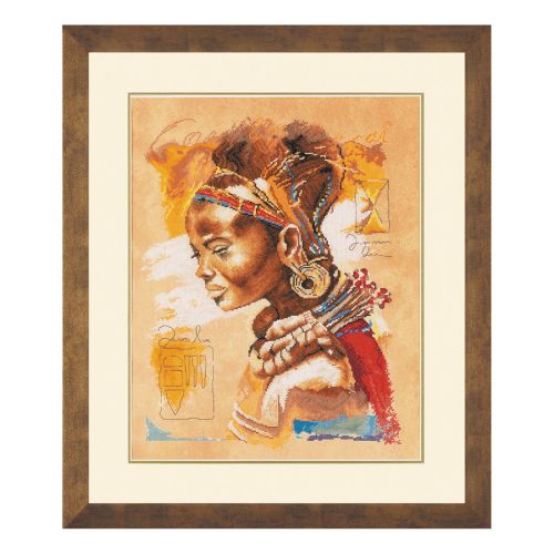 <strong>Counted Cross Stitch Kit: African Woman (Evenweave)</strong> <em>Lanarte PN-0008009</em>