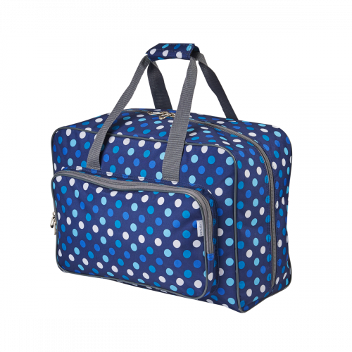 <strong>Sewing Machine Bag</strong> <span>Navy Polka Dot | 46 x 33 x 20cm | Carry Bag for Janome, Brother, Singer, Bernina and Most Sewing Machines</span> <em>Sew Stylish PT660-NAVY-POLKA</em>