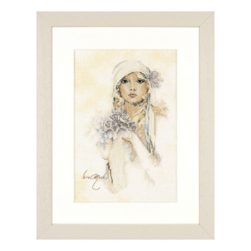 <strong>Lanarte PN-0008013 Sara Moon / Lady With Lilac Flower Counted Cross Stitch Kit</strong> <em>Lanarte PN-0008013</em>