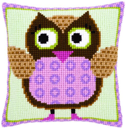 <strong>Cross Stitch Cushion Miss Owl</strong> <em>Vervaco PN-0147380</em>