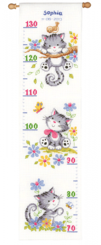 <strong>Counted Cross Stitch Kit Height Chart Kitten</strong> <em>Vervaco PN-0021581</em>