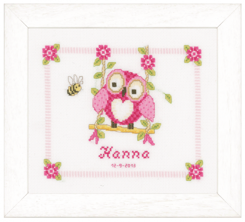 <strong>Counted Cross Stitch Kit Birth Record Owl</strong> <em>Vervaco PN-0144317</em>