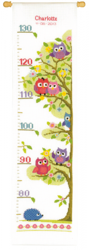<strong>Counted Cross Stitch Kit Height Chart Owls</strong> <em>Vervaco PN-0147238</em>