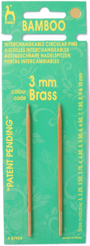 <strong>Bamboo Interchangeable Circular Knitting Pin Shank Gold End</strong> <em>Pony P5790-5-9-</em>