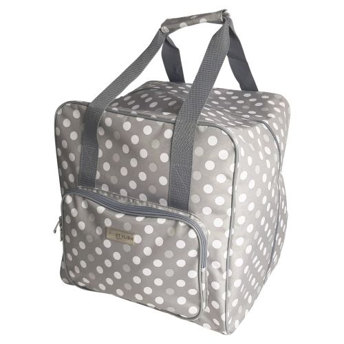<strong>Large Overlocker Bag</strong> <span>Grey Polka Dot | 38 x 36 x 33cm | Carry Bag for Janome, Brother, Singer, Bernina and Most Overlockers</span> <em>Sew Stylish PT650-GREY-POLKA</em>