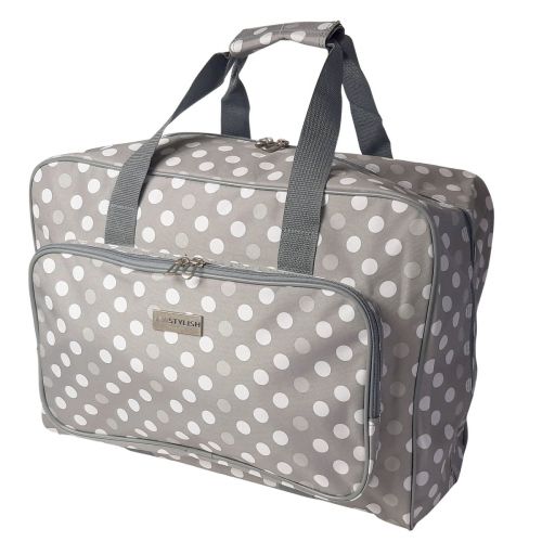 <strong>Sewing Machine Bag</strong> <span>Grey Polka Dot | 46 x 33 x 20cm | Carry Bag for Janome, Brother, Singer, Bernina and Most Sewing Machines</span> <em>Sew Stylish PT660-GREY-POLKA</em>