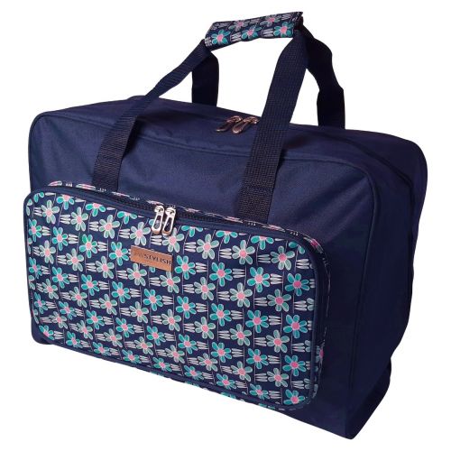 <strong>Sewing Machine Bag</strong> <span>Navy Daisy | 46 x 33 x 20cm | Carry Bag for Janome, Brother, Singer, Bernina and Most Sewing Machines</span> <em>Sew Stylish PT660-NAVY-DAISY</em>