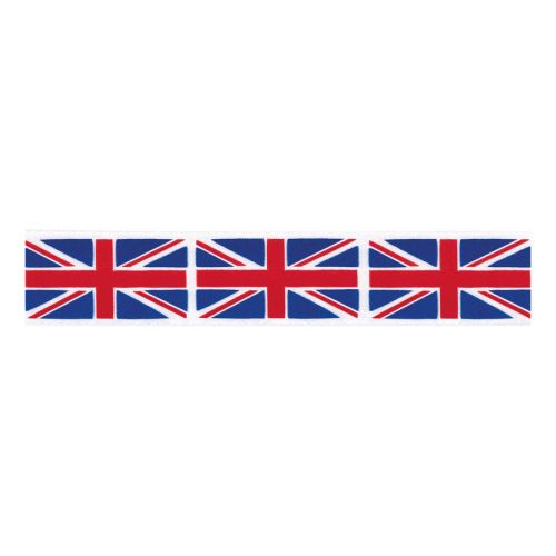 <strong>Berisfords 35mm Red</strong> <span>White & Blue British Union Jack Flag Ribbon (20m spool)</span> <em>Berisfords Ribbon R1152335-1</em>