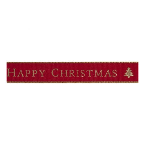 <strong>Berisfords 15mm Happy Christmas Christmas Ribbon (20m spool)</strong> <em>Berisfords Ribbon R13871-15---</em>