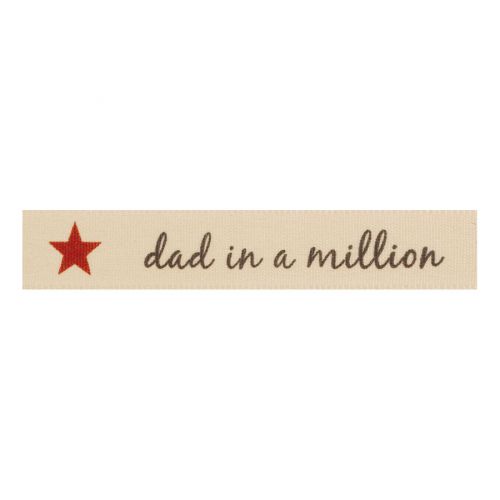 Berisfords 15mm Natural Dad in a Million Ribbon (20m spool)