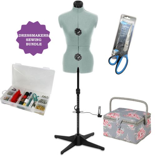 Dressmakers Sewing Bundle #1 - Contains a Dressmakers Dummy PLUS Sewing Basket, 230mm Dressmakers Scissors, and Sewing Kit