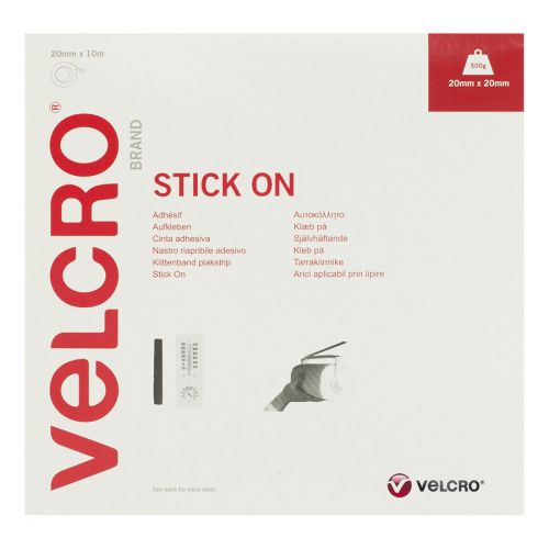 <strong>Velcro Tape Stick On Black 20mm :: 10m</strong> <em>Velcro V60220</em>