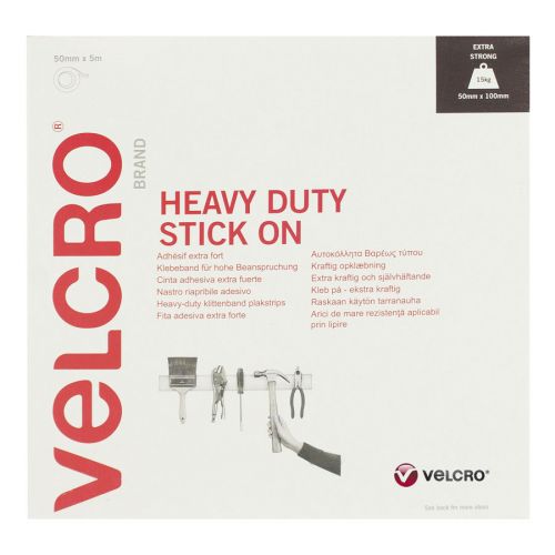 <strong>Velcro Heavy Duty Stick On White :: 50mm x 5m</strong> <em>Velcro V60244</em>