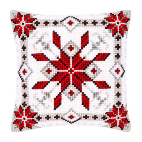 <strong>Printed Cross Stitch Cushion: Snow Crystal I</strong> <em>Vervaco PN-0146119</em>