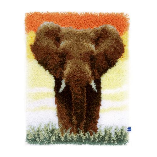 <strong>Latch Hook Kit: Rug: Elephant in the Savannah</strong> <em>Vervaco PN-0150518</em>